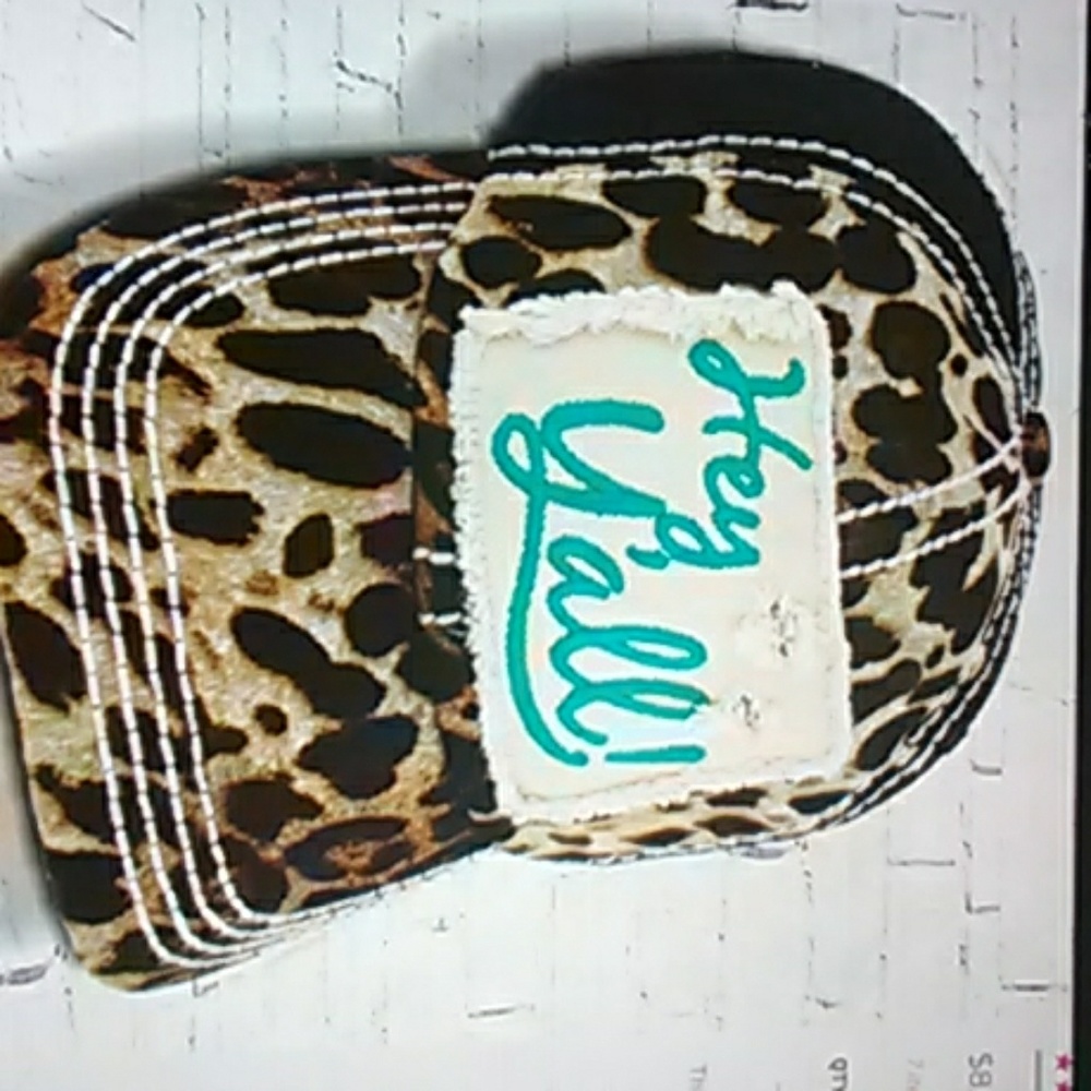 Leopard Print 'Hey Y'all' Baseball Cap